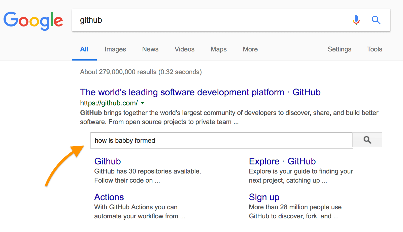 google sitelinks search