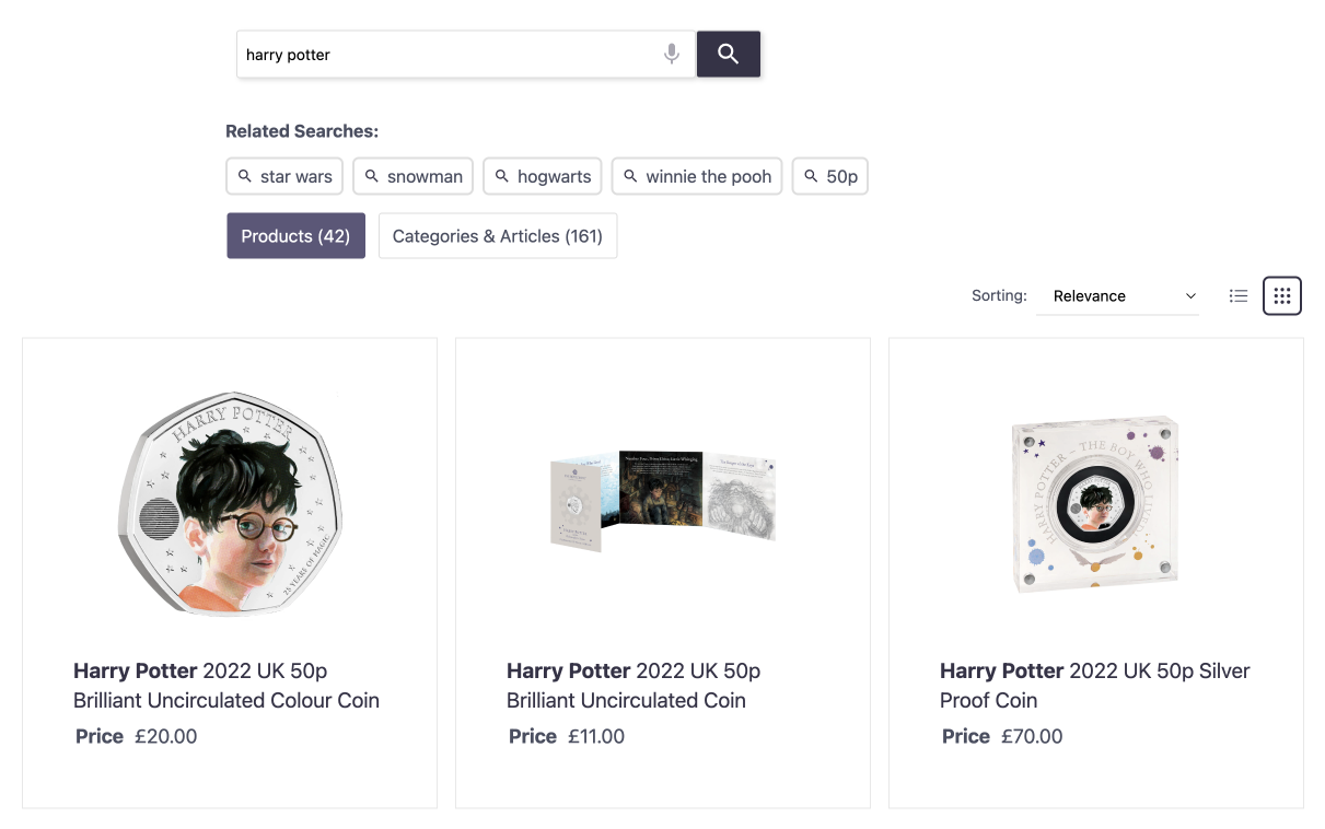 related queries interface