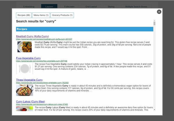 old default site search 360 layover