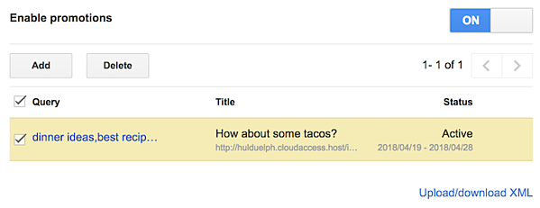 export google promotions