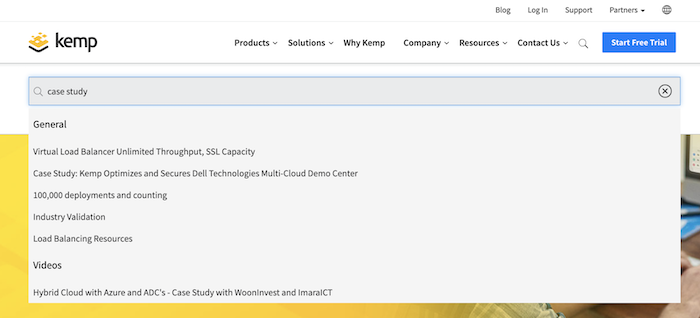 search suggestions from Kemp Technologies based on top results