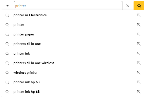 well designed suggested search feature