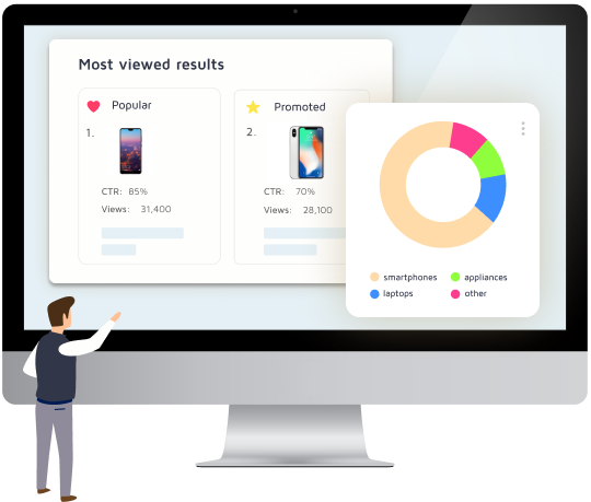 Person watching site search 360 stats